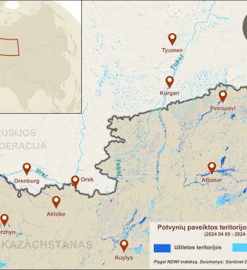 Palydoviniai duomenys atskleidė Centrinės Azijos potvynių mastą